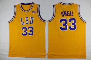 Maillot De Basket NCAA Louisiana State University Shaquille O'Neal 33 Jaune